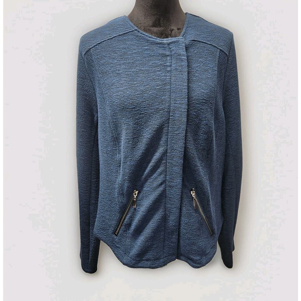 Torrid Moto Jacket Soft Knit Blazer 2X Long Sleeve Full Zip Versatile Blue